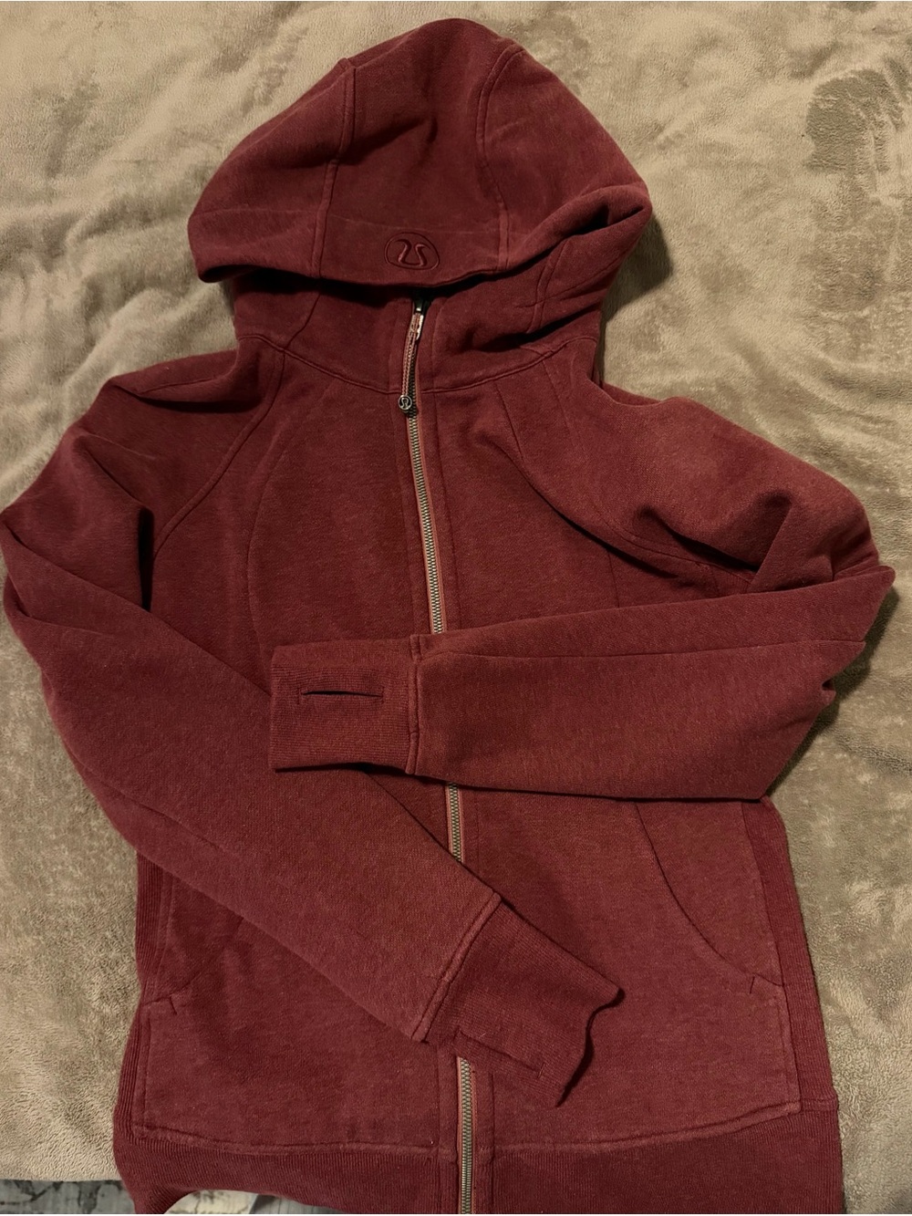 Lululemon Maroon Scuba Hoodie Zip-Up